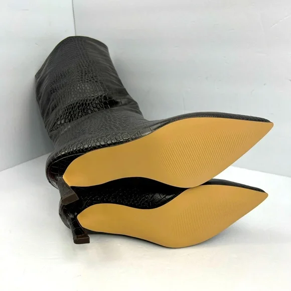 STEVE MADDEN LAVAN WOMEN’S BOOTS BROWN CROCODILE PRINT, UPPER LEATHER, SIZE 8.5 - Picture 11 of 16